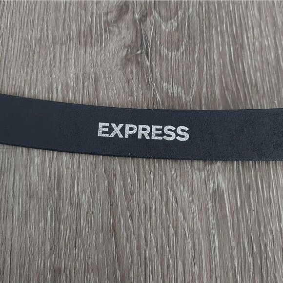 Express Black Leather Belt Small - Picture 3 of 7
